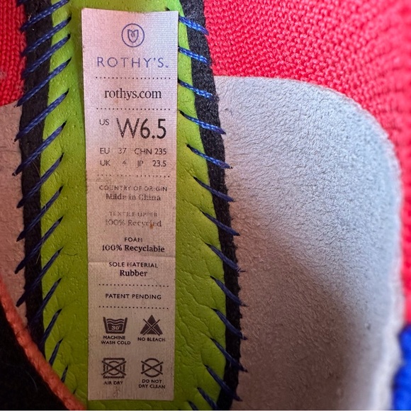 Rothy’s The Point Flame Red Slip On Washable Flat - Picture 5 of 6